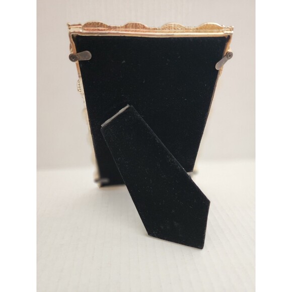 LNT Home Picture Frame Back Stand Silver Tone Ivory Rhinestones - Picture 5 of 7